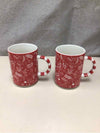 2 RED WHITE XMAS MUGS