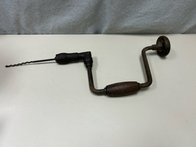 VINTAGE WOOD METAL DRILL