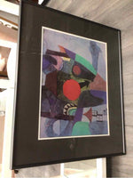 FRAMED MULTI-COLORED ABSTRACT PRINT