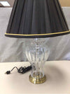 CRYSTAL LAMP W/BLACK/GOLD SHADE