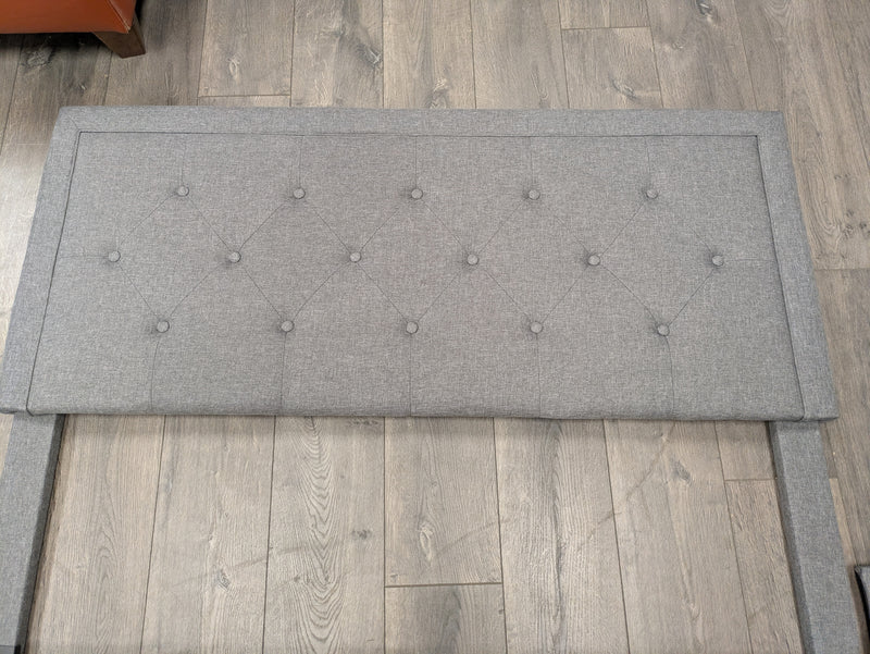 GRAY UPHOLSTERED BED FRAME