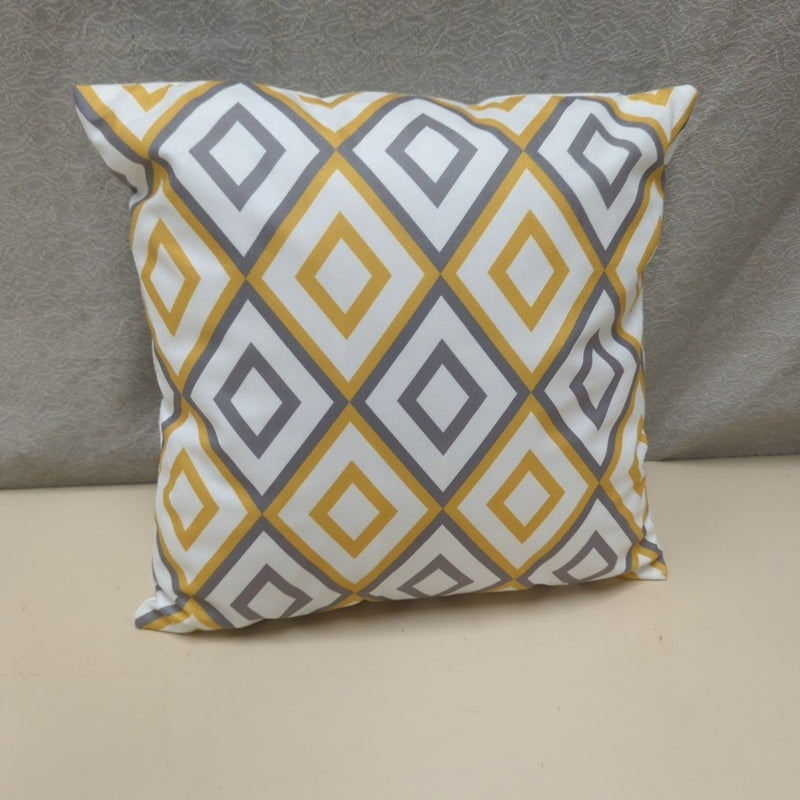 YELLOW/GRAY DIAMONDS OUTDOOR PILLOW