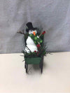 SNOWMAN IN GREEN SLEIGH