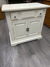 WHITE NIGHTSTAND W/DRAWER & CABINET