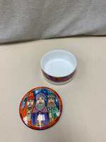 3 WISE MEN MOSAIC ROUND CERAMIC DISH