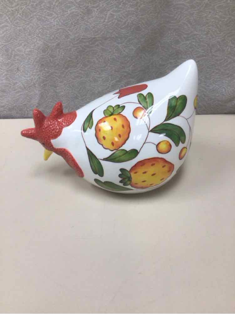 HEN FIGURINE W/STRAWBERRIES