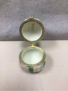GREEN/WHITE TRINKET BOX W/BUNNY