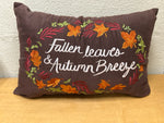 "FALL LEAVES..." BROWN FALL PILLOW