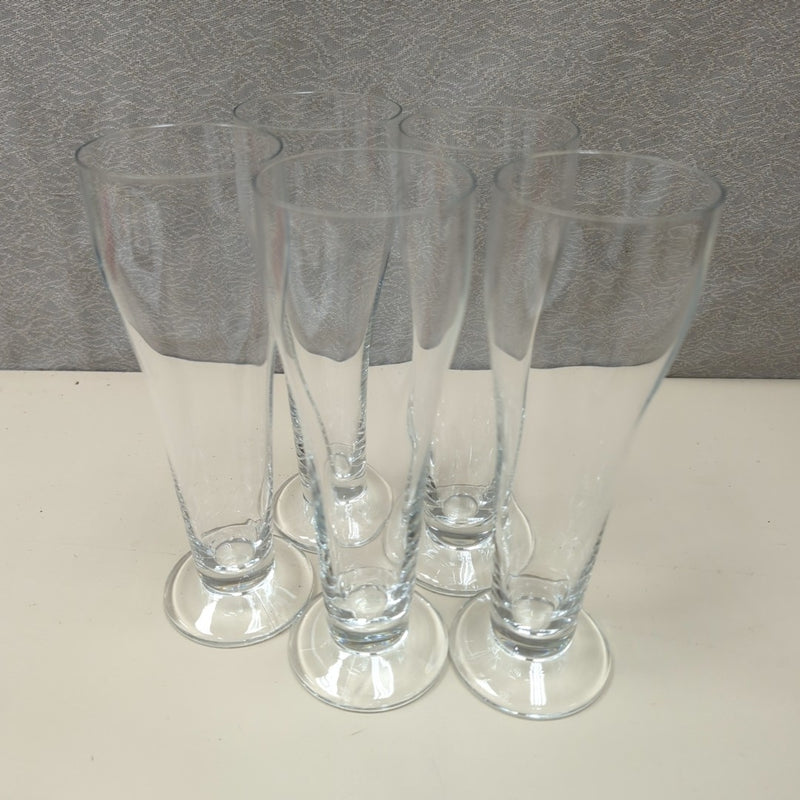 5 CLEAR CHAMPAGNE GLASSES