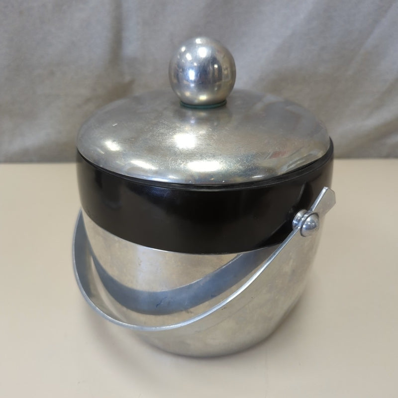 VINTAGE BLACK BANDED ICE BUCKET