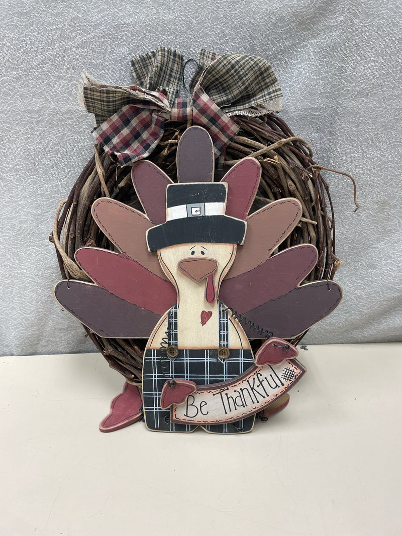 "BE THANKFUL" TURKEY WREATH