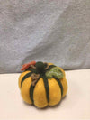 ORANGE/GREEN FABRIC PUMPKIN