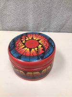 RED/MULTICOLOR PAINTED CONTAINER