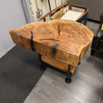 LIVE EDGE WOOD INDUSTRIAL END TABLE