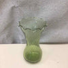 TALL GREEN GLASS RIPPLE VASE