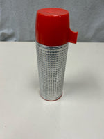 VINTAGE SILVER RED THERMOS