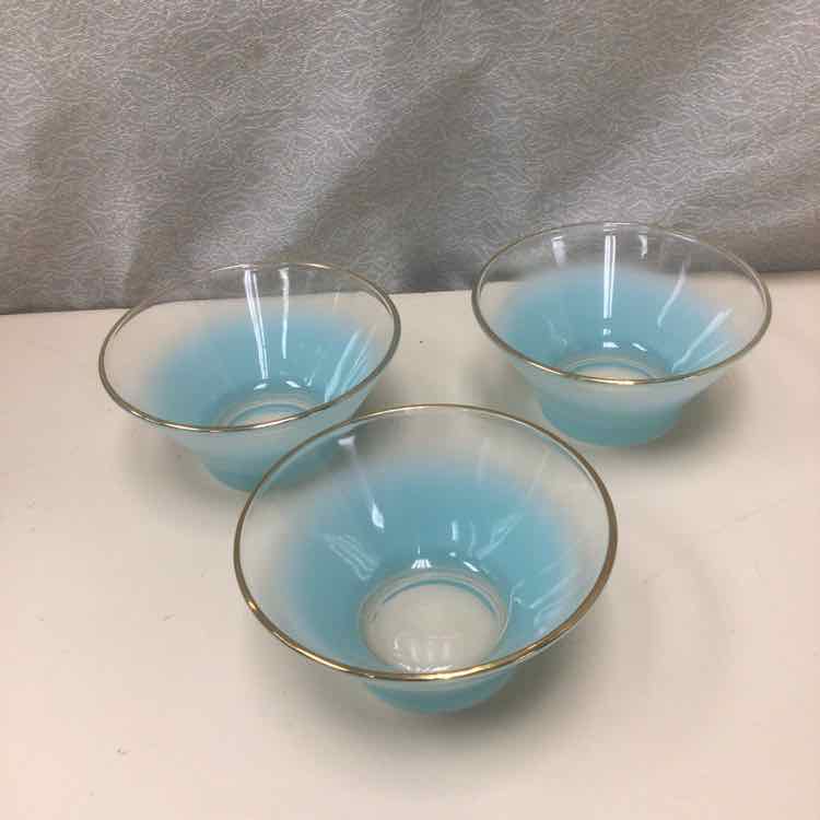 3 GOLD RIM MCM BOWLS