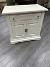 WHITE NIGHTSTAND W/DRAWER & CABINET