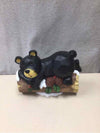 BEAR NAPPING ON A LOG FIGURE
