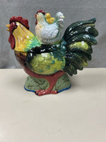 CERAMIC LID ROOSTER CHICKEN CHICK