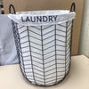 HAMPER W/METAL WIRE "LAUNDRY"