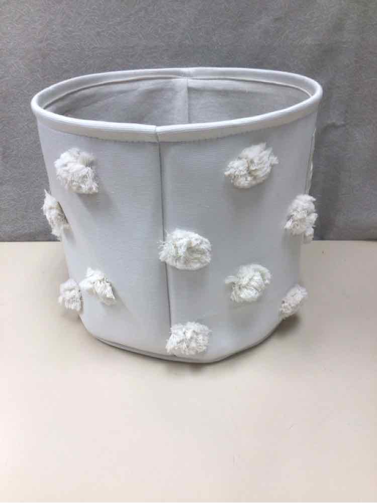 WHITE BIN W/PUFFBALLS