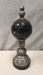 BLACK/SILVER GLASS ORB STAND