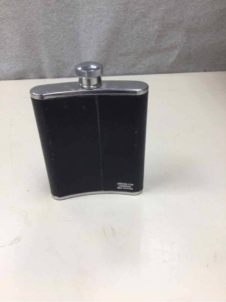 BLACK LEATHER FLASK