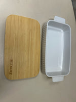 WHITE SERVING DISH W/LID