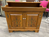WOOD PAINTED CABINET W/2 TIER TOP