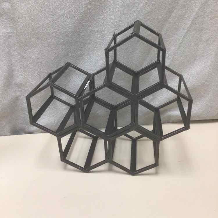 GREY METAL WINE RACK