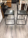 2 GREEN WOOD/METAL COUNTER STOOLS