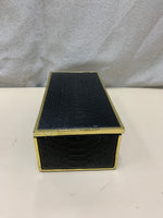 ALLIGATOR PATTERN BLACK GOLD POLYRESIN BOX