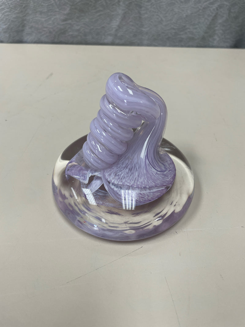 PURPLE GLASS CANDLE STAND