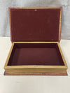 BROWN WOOD BOX WITH HIDDEN STORAGE