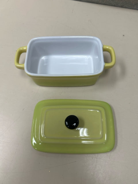 GREEN LIDDED BUTTER DISH