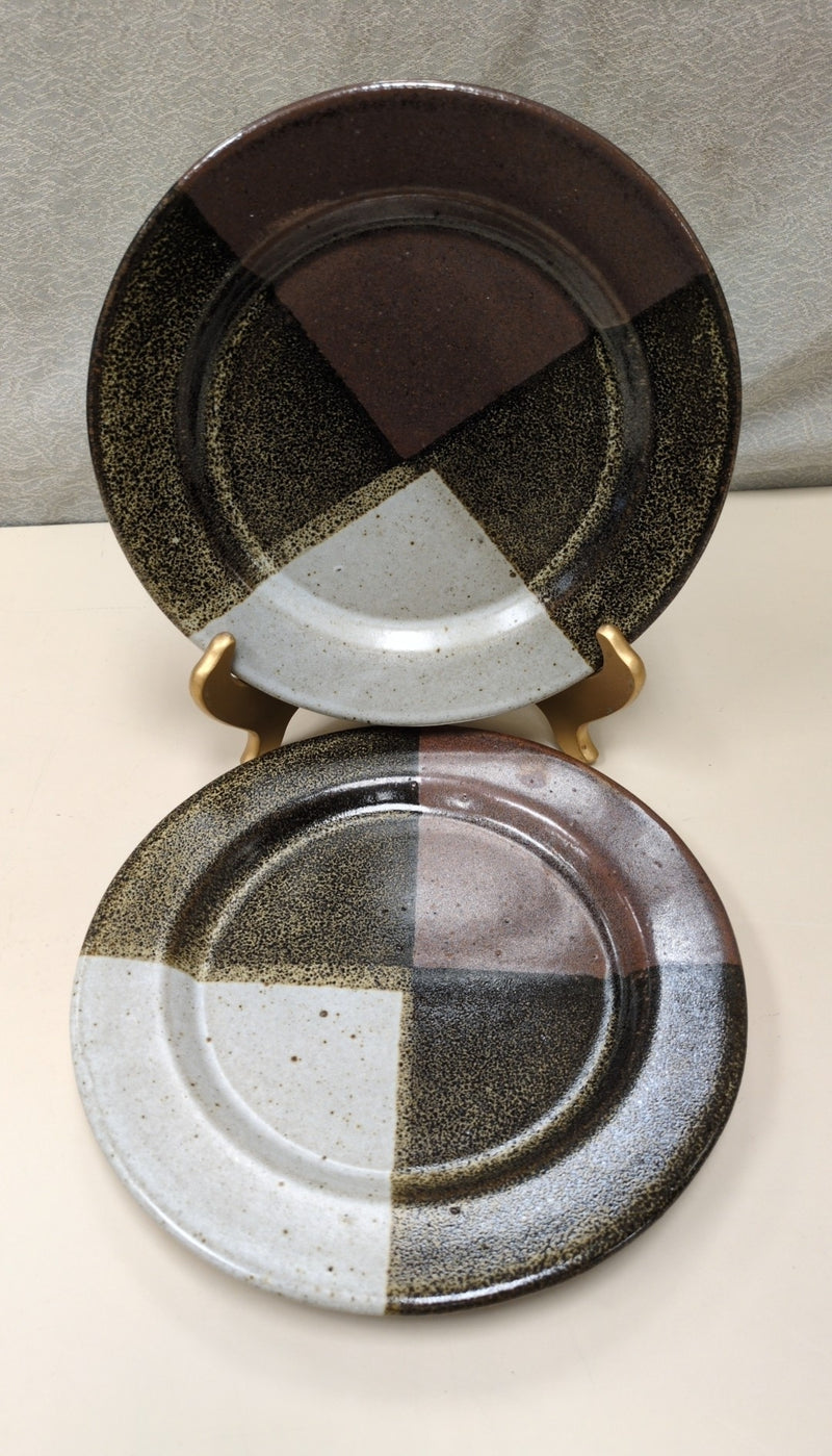 2 HANDMADE DINNER PLATES