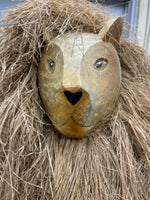 WOOD TALL LION HEAD