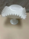RIDGED GLASS BOWL ON STAND