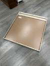 BROWN WOOD PANEL TOP MIRROR