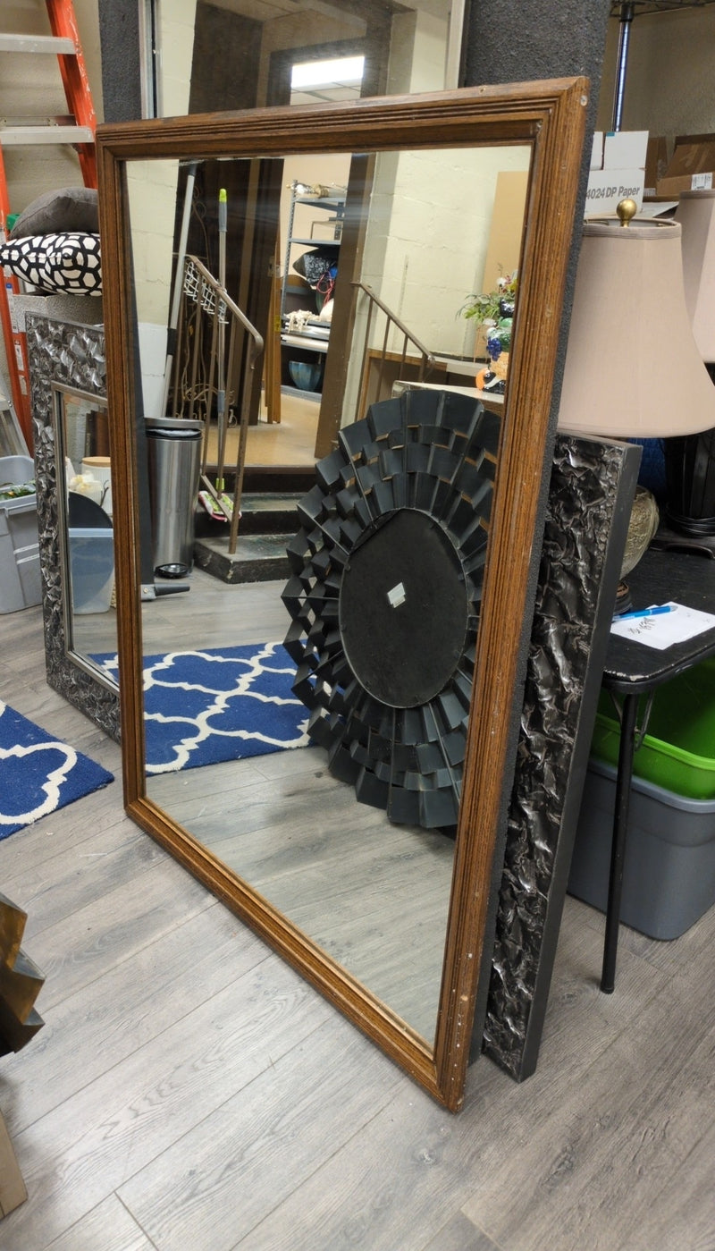 LARGE WOOD FRAME MIRROR