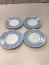 4 VINTAGE BLUE/BROWN MUGS