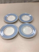 4 VINTAGE BLUE/BROWN MUGS