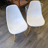 2 WHITE/BLONDE MODERN DINING CHAIRS