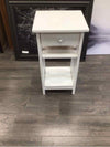 WHITE SLATTED WOOD NIGHTSTAND