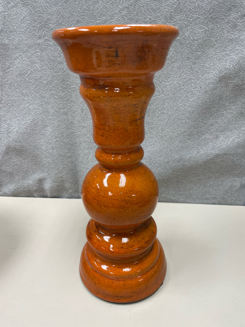 ORANGE CERAMIC CANDLE STAND