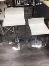 2 WHITE/SILVER ADJ. BARSTOOLS