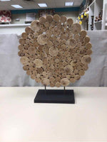WOOD CIRCLE CUTOUT SCULPTURE