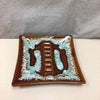 BROWN/BLUE SQUARE ASHTRAY