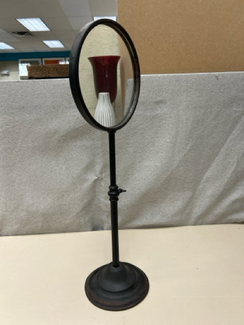 BLACK IRON PEDESTAL MIRROR